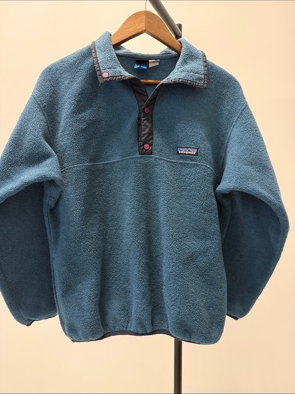 Vintage Patagonia Synchilla Snap-T Fleece Pullover Blue Teal | Size XL 14 (Kids)